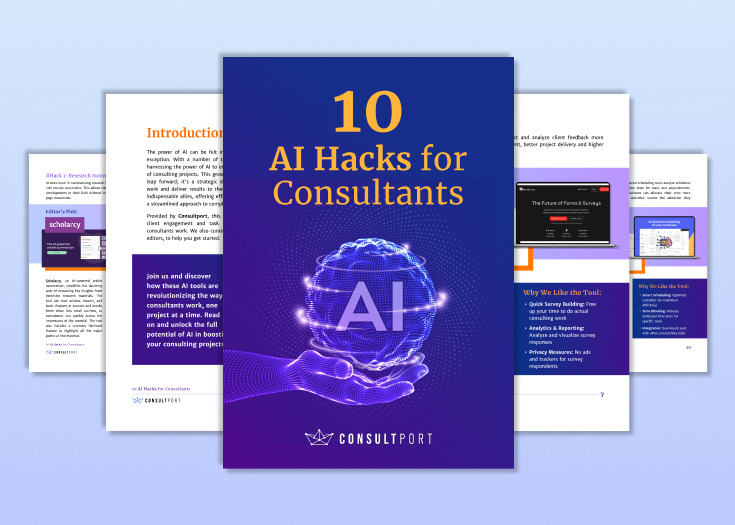 Screenshots Screenshots of the AI hacks for consultants guide