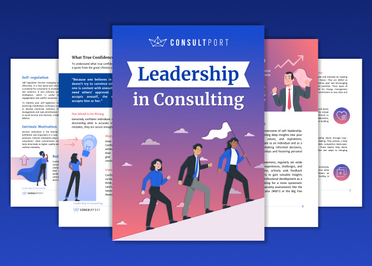 Screenshots of Leadership in Consulting Guide