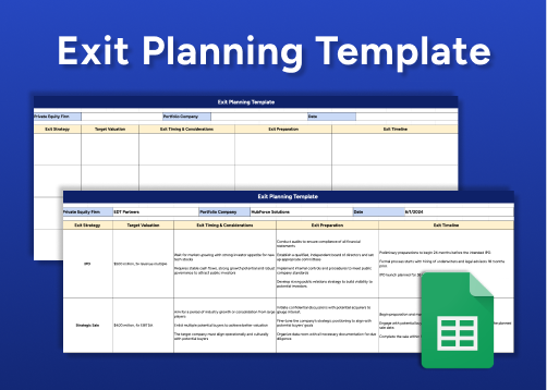 Exit Planning Template Screenshots